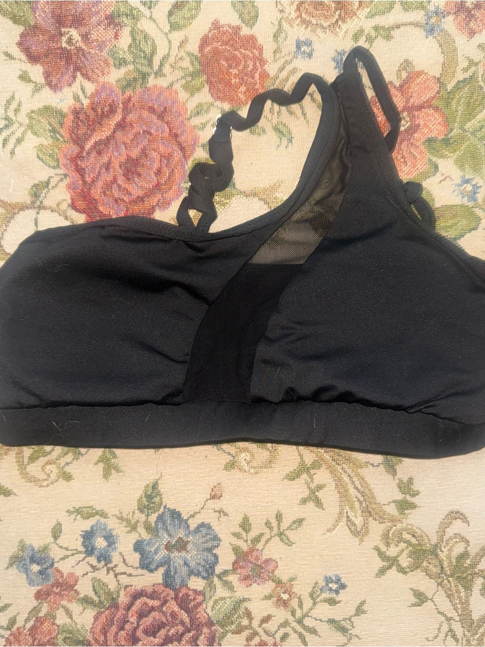 Black Women's Mesh Panel sports bra